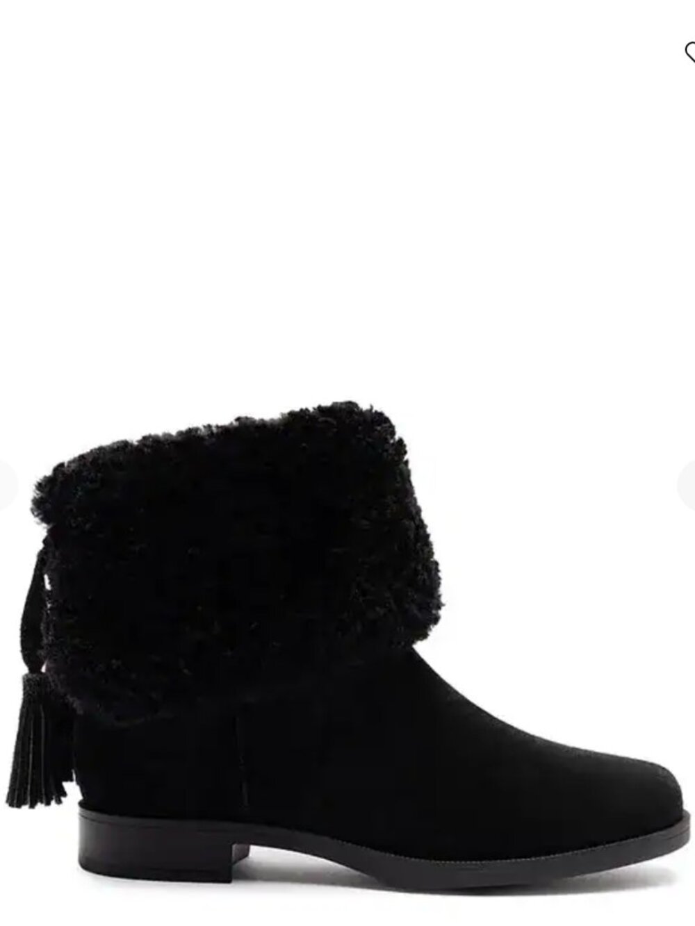 Larroude Verbier Black Sherpa Suede Bootie Sz 9.5 NEW